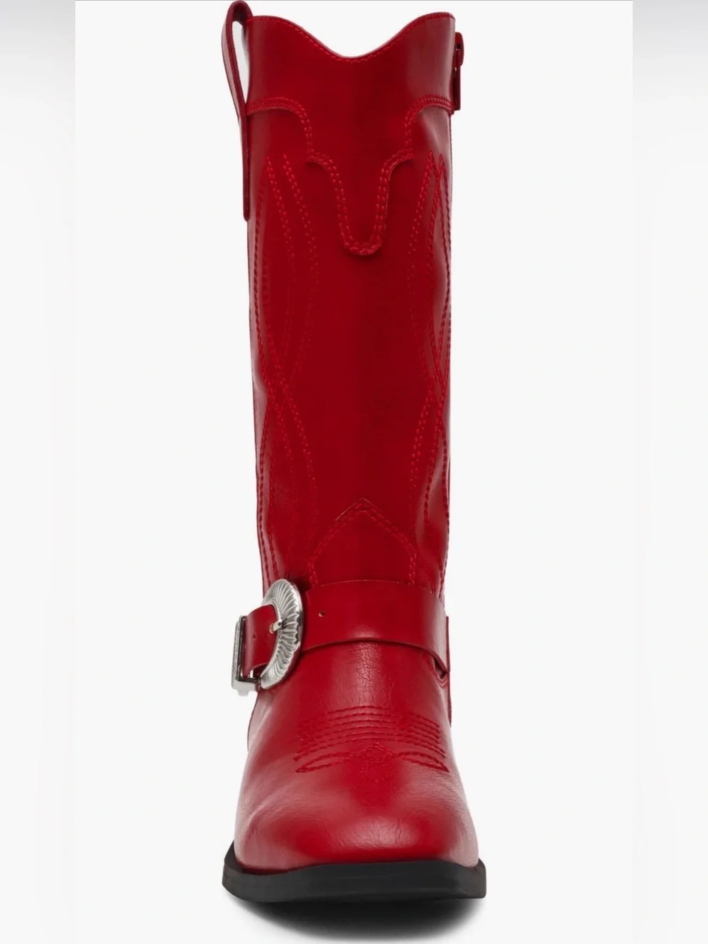 DV by Dolce Vita Kids Red Cowboy Boot with Silver Buckle